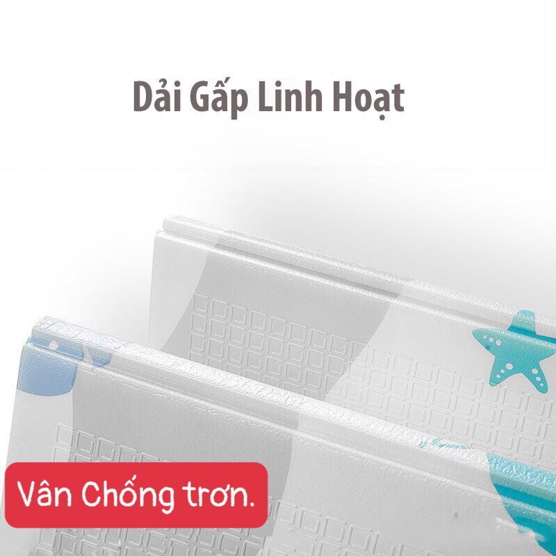 Thảm GẤP GỌN XPE Chiếu  xốp trải sàn  2 mặt phủ Silicone Hàn Quốc  chống thấm tuyệt đối, chống ngã, cho bé tập bò