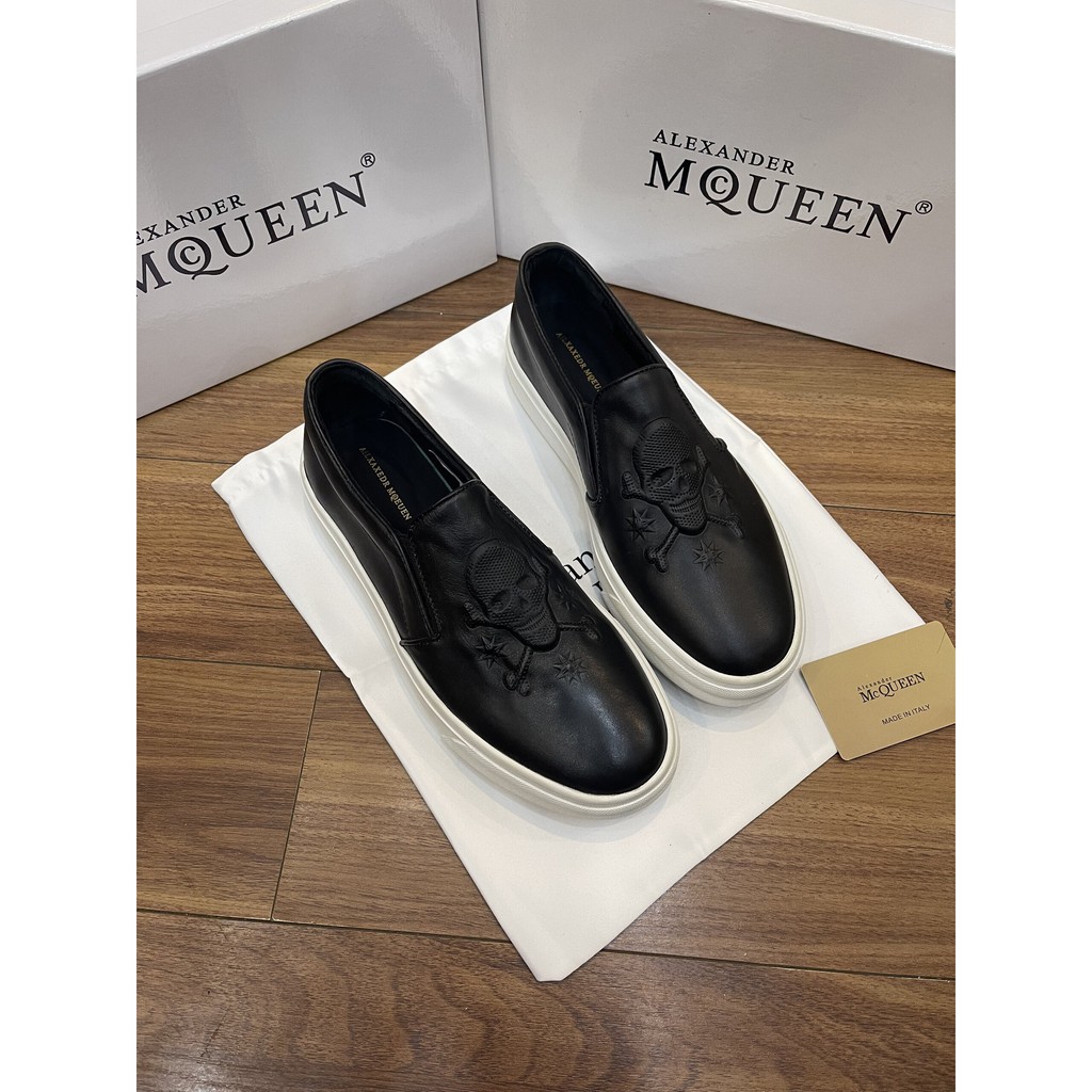 👟HIGH FASHION👟 Giày slipon da thật dập nổi đầu lâu fullbox TB 38-42