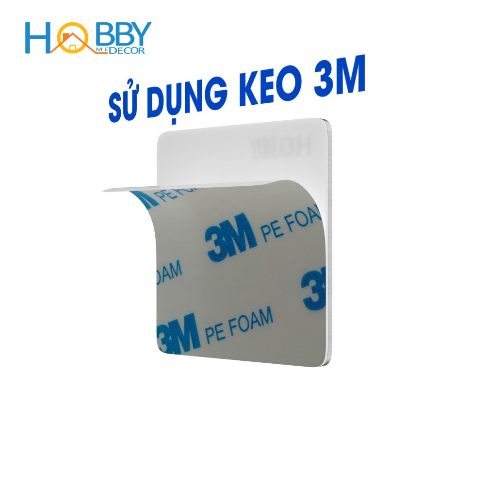 Combo 4 móc treo quần áo dán tường gạch men, kính HOBBY Home Decor TV110-4 chuẩn Inox 304 và kem keo dán