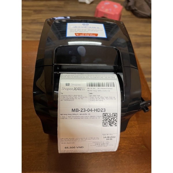 Máy in mã vạch Xprinter, In tem trà sữa, in bill Xprinter XP- 318B( 365B) (In điện thoại + Máy Tính)
