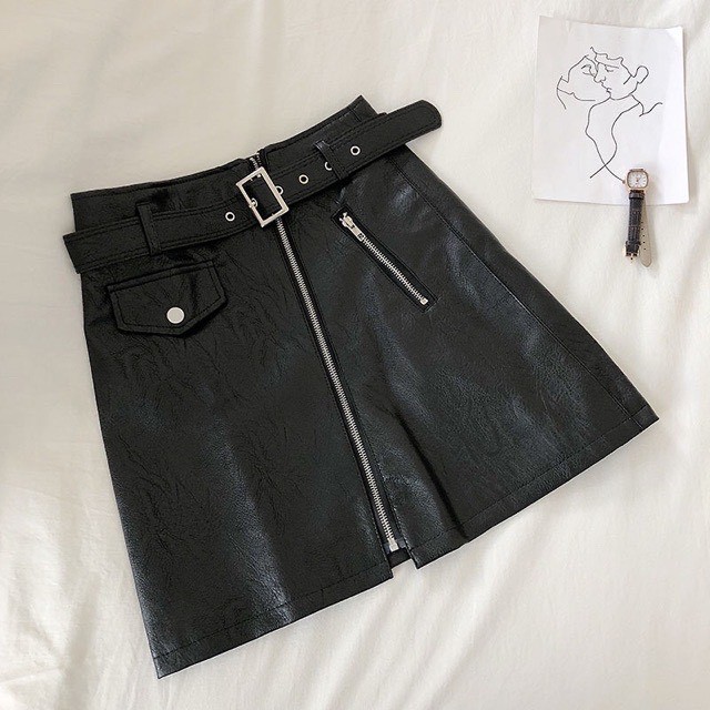 Chân Váy Chữ A, Chân Váy Da Cạp Cao Túi Nắp Khóa Kéo Có Quần Trong, Kèm Belt Hàng Quảng Châu Cao Cấp Trẻ T | BigBuy360 - bigbuy360.vn