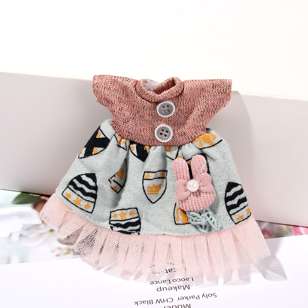 Đầm Búp Bê Bằng Vải May Viền Ren DIY Kích Thước 16cm/31cm Mới Cho Búp Bê