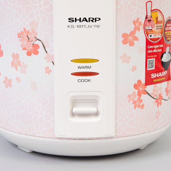 Nồi cơm điện Sharp 1.8 lít KS-181TJV "PB" - Công suất 700W - Bảo hành 1 năm