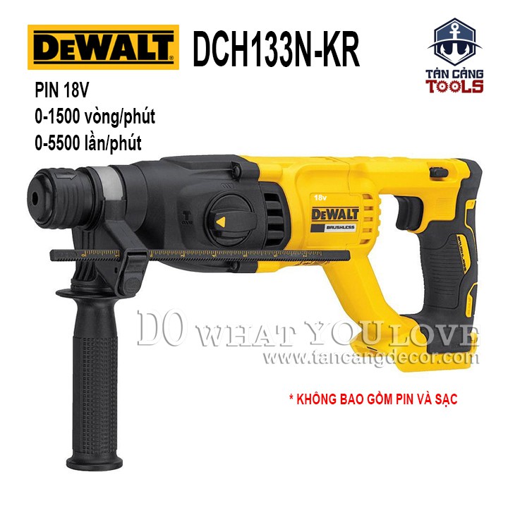 Máy Khoan Bê Tông 3 Chế Độ Dùng Pin DeWalt 18V DCH133N-KR ( Thân Máy )