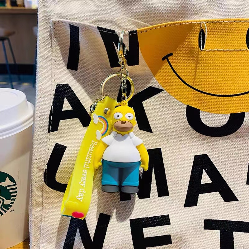 Móc Khóa Nhựa Pvc Hình Gia Đình Simpsons Hoạt Hình Dễ Thương