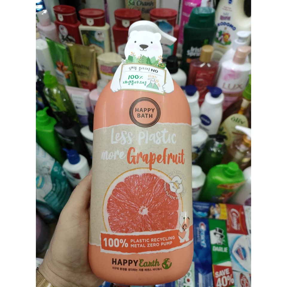 Sữa Tắm Happy Bath Chiết Xuất Gạo - Hoa Oải Hương - Hoa Hồng - Hoa Mộc Lan 900ml