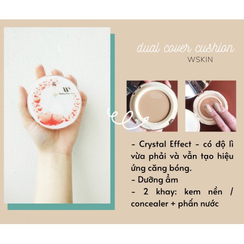 Phấn Nước Kiêm Kem Nền Siêu Che Khuyết Điểm WSKIN Dual Cover Cushion