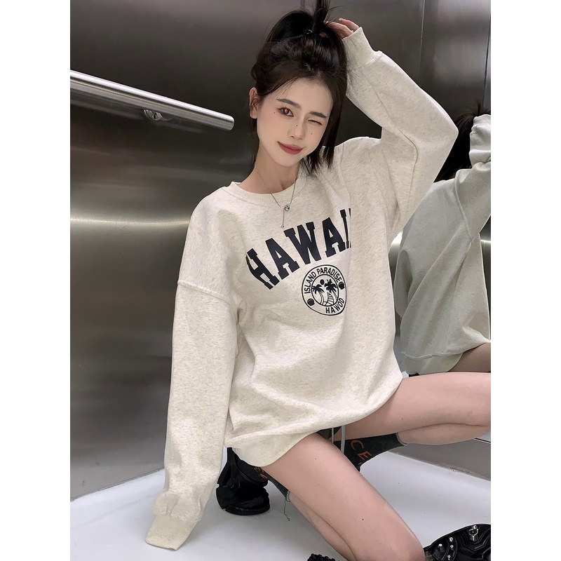 Áo Thun Nữ Dài Tay Cổ Tròn In Hình Mới