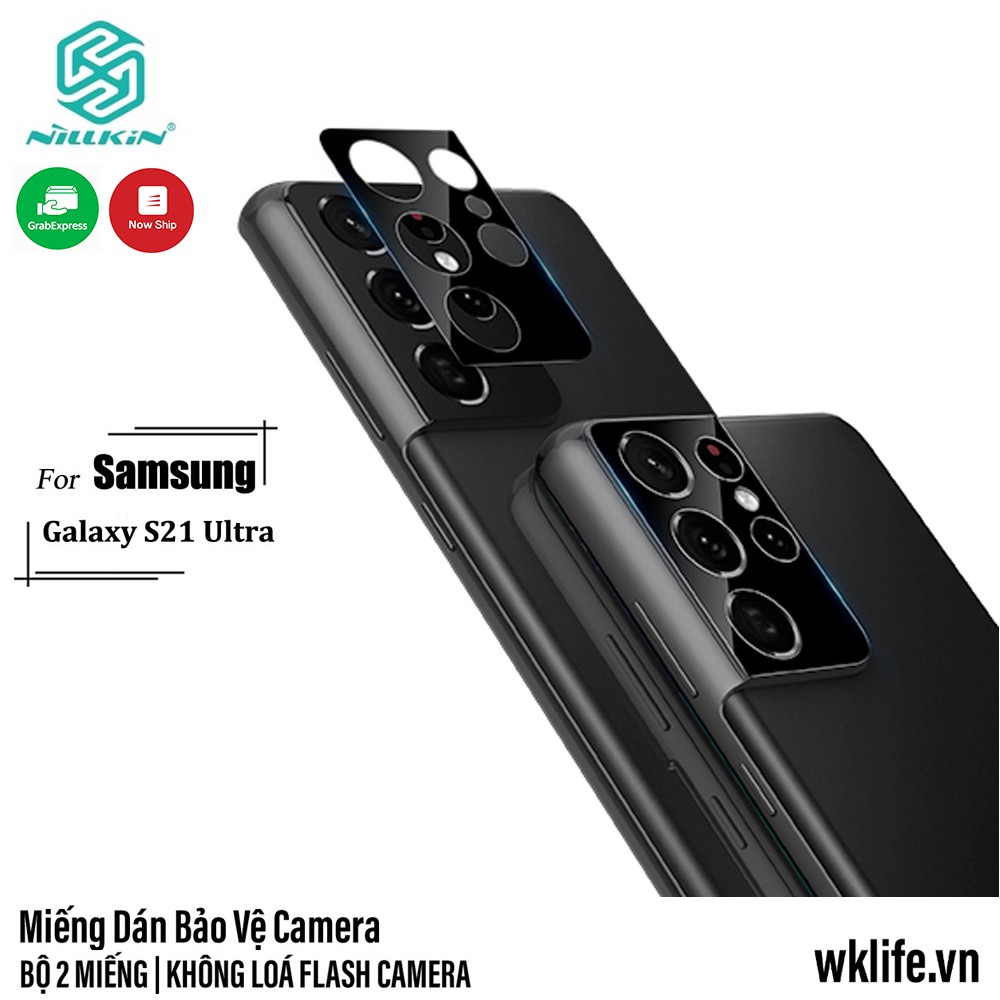 Miếng Dán Camera Samsung S21 Ultra Nillkin InvisiFilm Bộ 2 Miếng