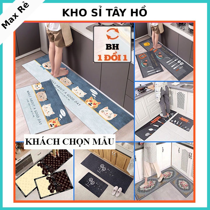Thảm bếp in hình 3D ⚡ Thảm nhà bếp cao cấp có đế chống trơn trượt mẫu mã đa dạng