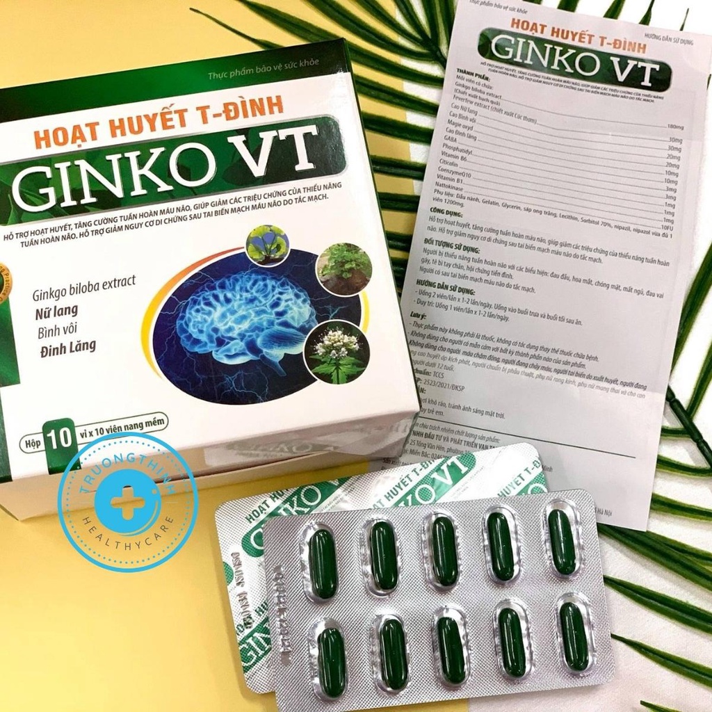 [TIỀN ĐÌNH] HOẠT HUYẾT T-ĐÌNH GINKO VT hộp 100 viên