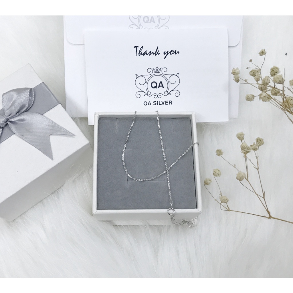 Vòng cổ choker bạc 925 hạt bi dây chuyền nữ sợi trơn tối giản S925 MINIMAL Silver Necklace QA SILVER NE190901