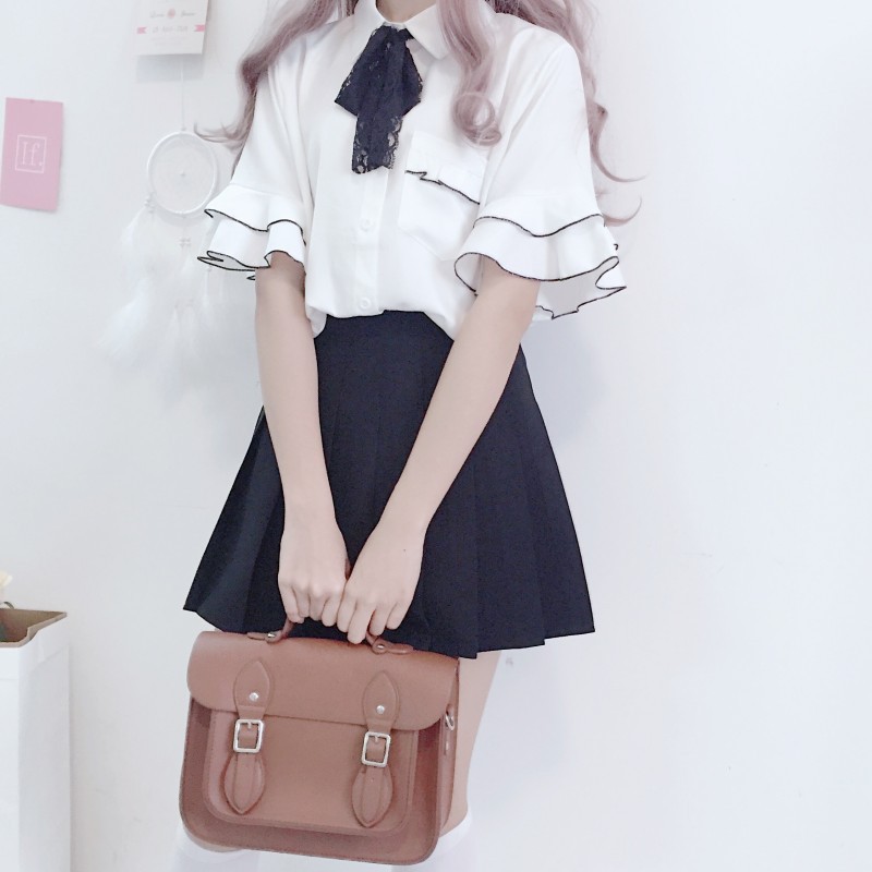 ÁO SƠ MI NỮ HỌC SINH CÔNG SỞ BASIC ULZZANG - EMILYSHOP