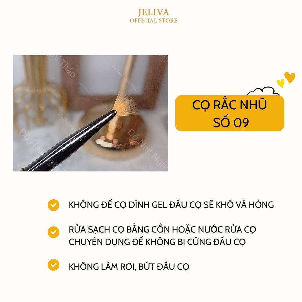 Cọ quạt vẽ móng rắc nhũ Jeliva số 09