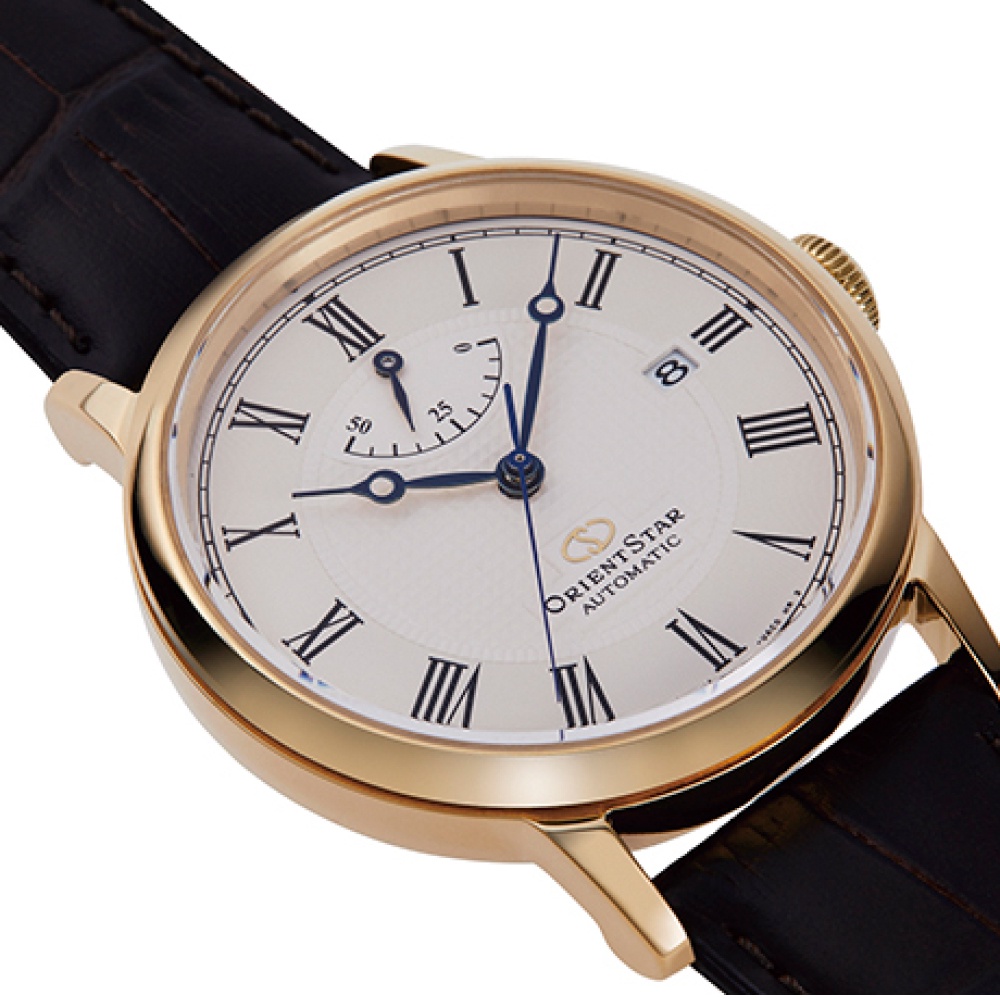 Đồng hồ cơ dây da nam Orient RE-AU0001S00B mặt kính Saphire chống xước, chống nước 5 ATM, trữ cót lên đến 50 tiếng