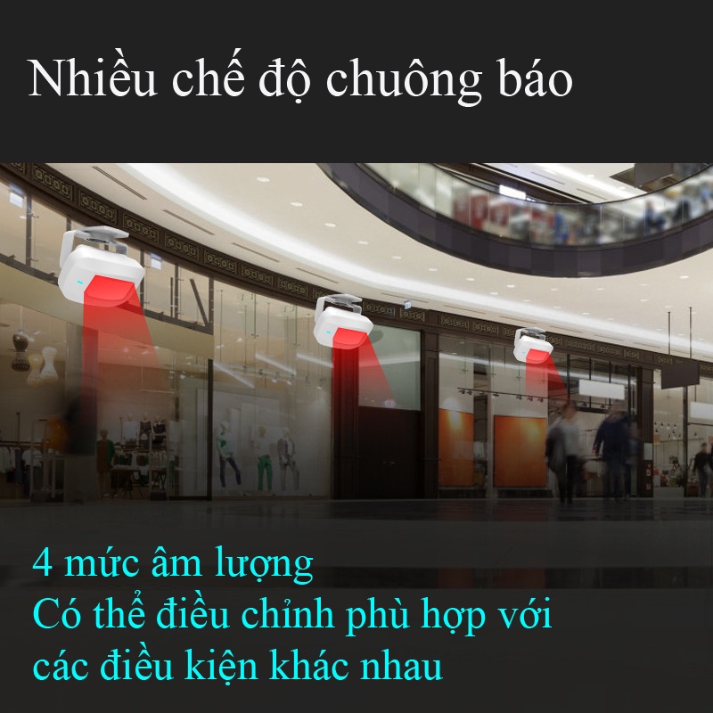 Chuông Báo Khách Cửa Hàng, Báo Động Chống Trộm CTFAST-02, Cảm Biến Chuyển Động Hồng Ngoại, 1 Đầu Phát, 1 Đầu Thu