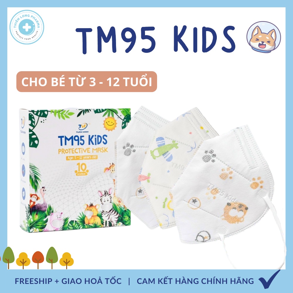 Khẩu trang trẻ em N95 TM KIDS  khẩu trang y tế em bé kháng khuẩn chống tia UV có hoạ tiết