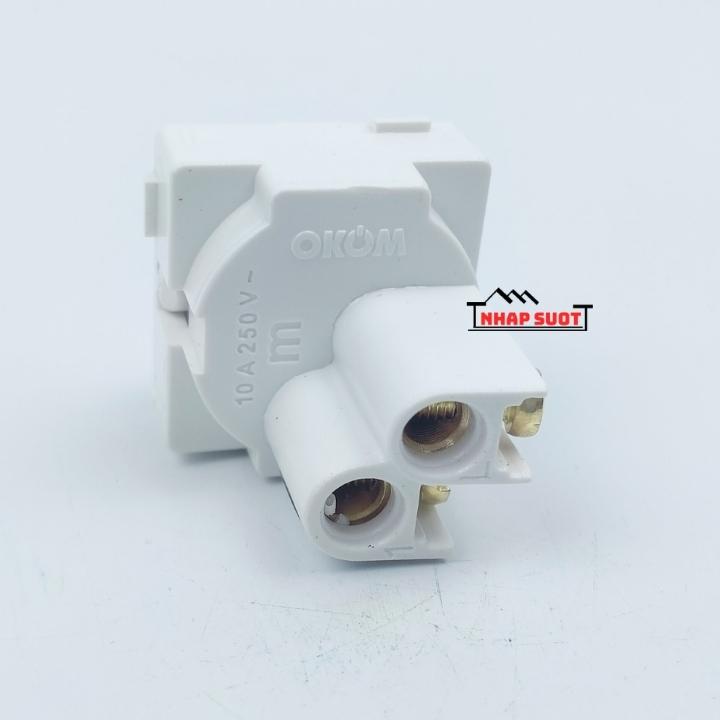 Hạt công tắc 1 chiều (2 chân) &amp; công tắc 2 chiều (3 chân - cầu thang) 10A OKOM vuông nhỏ
