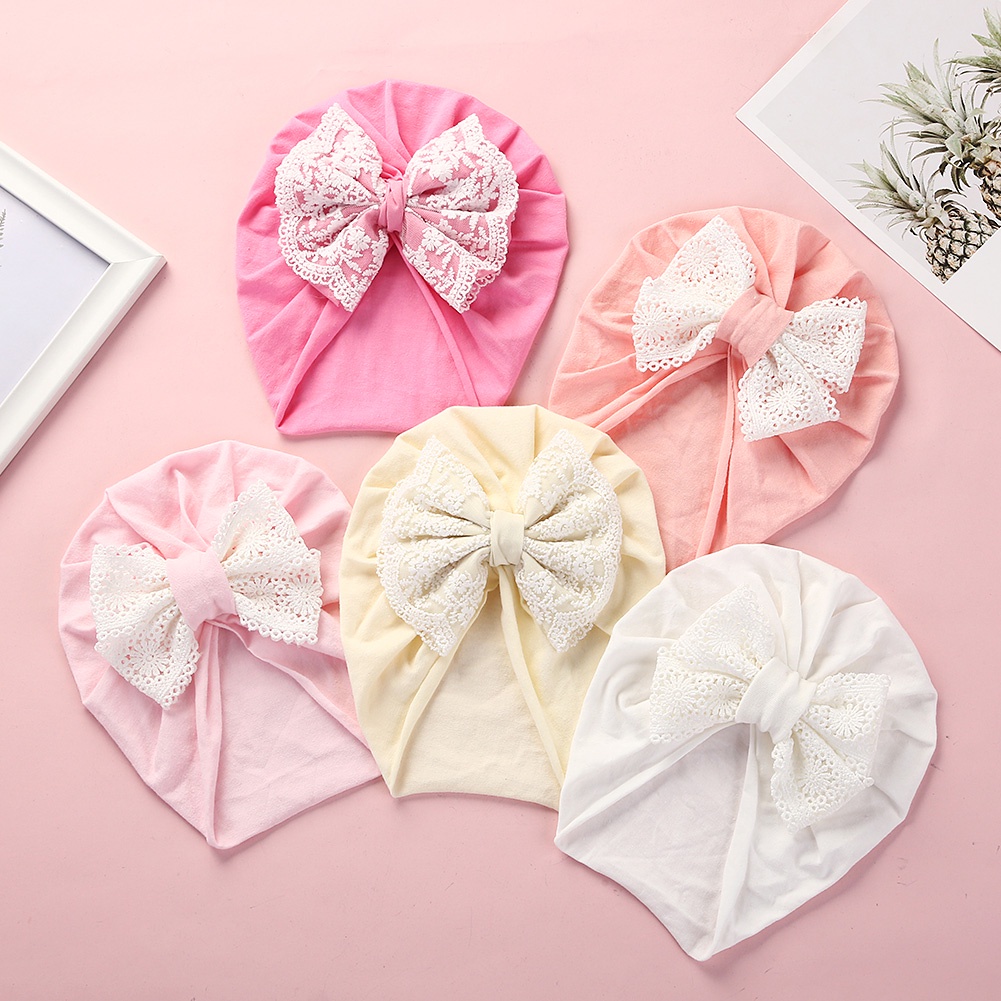1 Mũ Turban Thắt Nơ Bằng Vải Cotton Mềm Cho Bé Gái Sơ Sinh