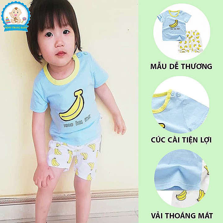 Bộ Cộc Tay Cotton Quảng Châu Cho Bé (Có Túi Zip)