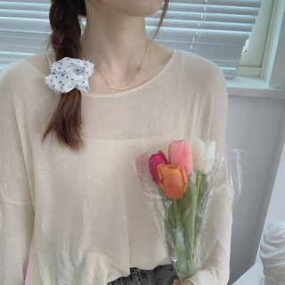 B48 Dây buộc tóc scrunchies các mẫu chấm bi
