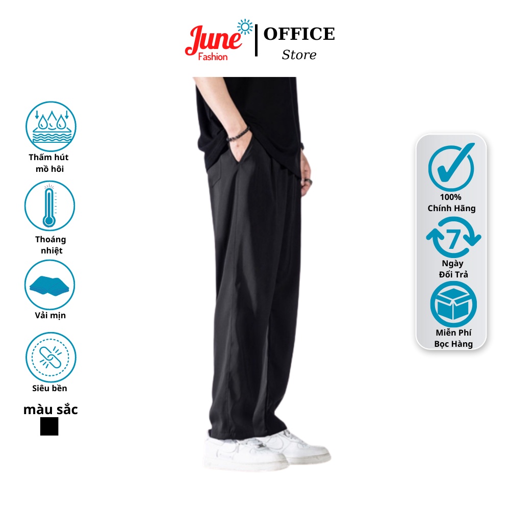 Quần ống rộng June Fashion thiết kế đẹp, quần ống rộng nam vải hàn quốc, chất liệu coton co giãn tho
