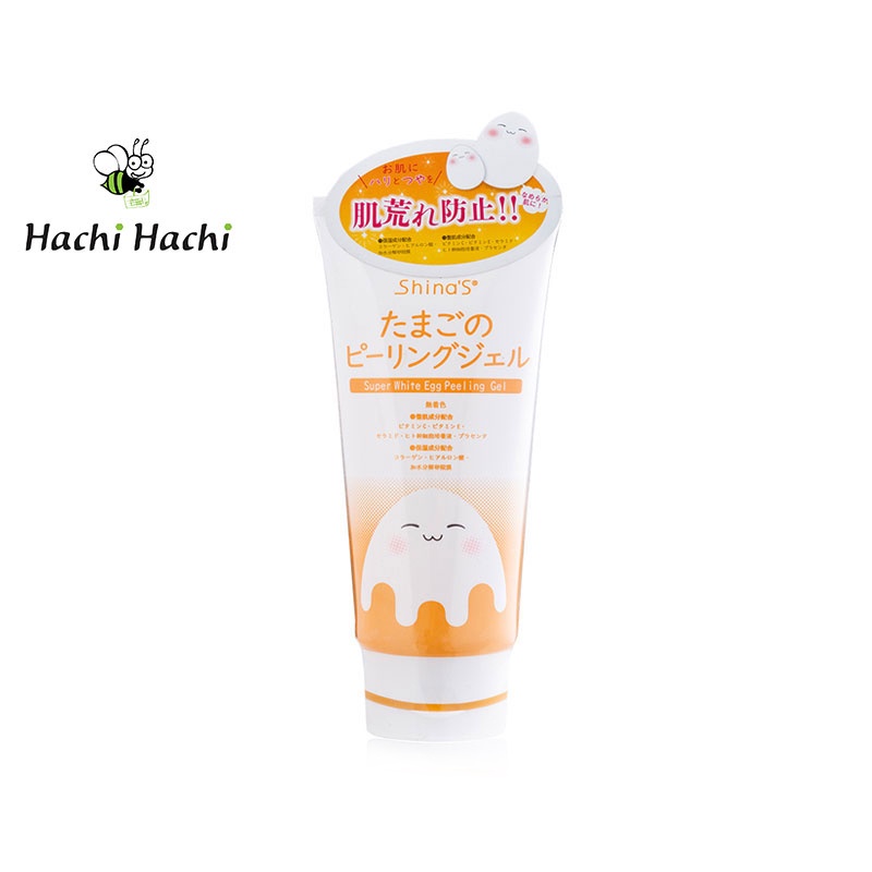 GEL TẨY TẾ BÀO CHẾT SHINA'S SUPER WHITE EGG LÀM SÁNG DA, MỜ THÂM NÁM 150G - HACHI HACHI JAPAN SHOP