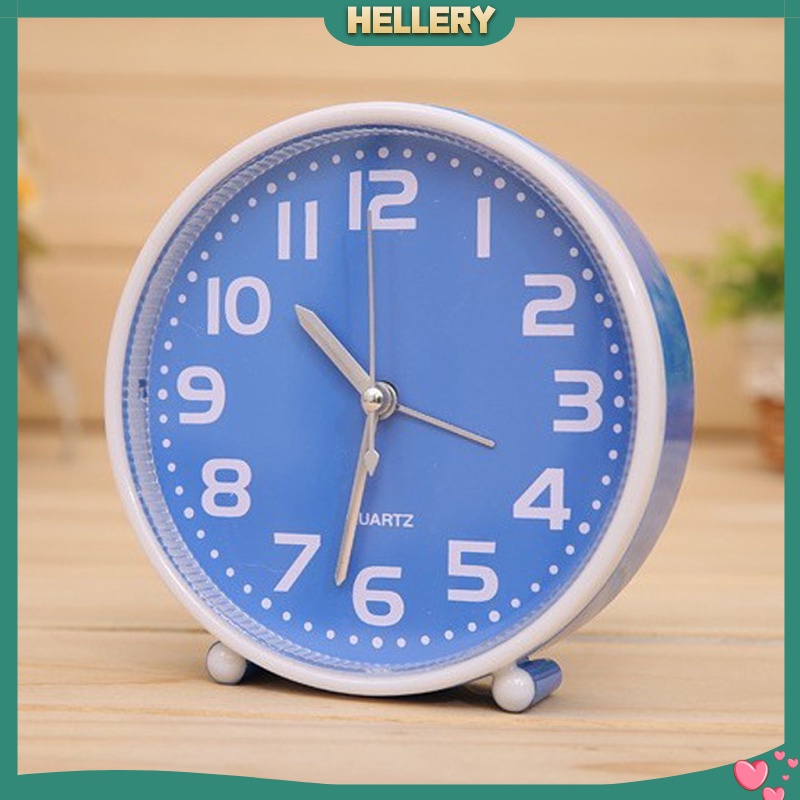 [HELLERY]5 Inch Portable Small Silent Alarm Clock Quartz Movement with Night Light 01