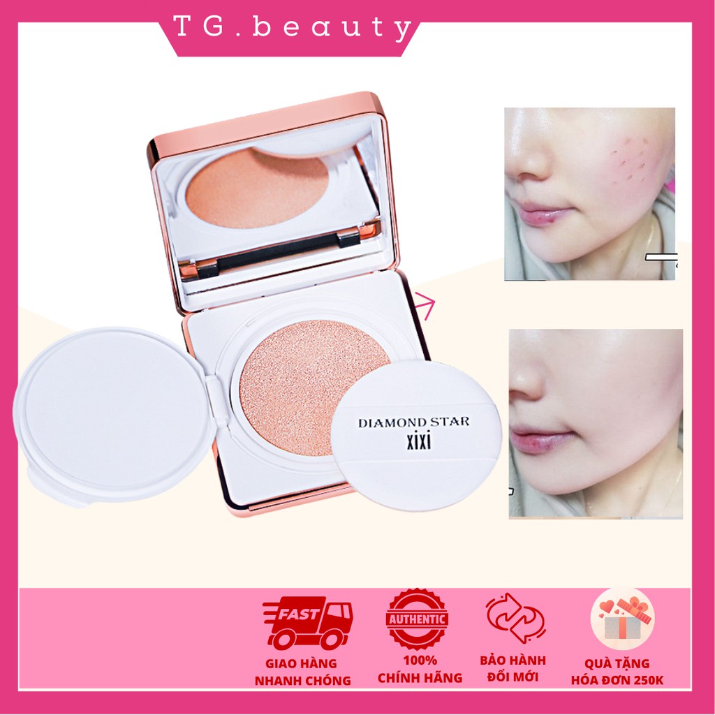 Phấn nước xixi Beauty Star vỏ hộp đính hạt Che khuyết điểm kiềm dầu lâu trôi