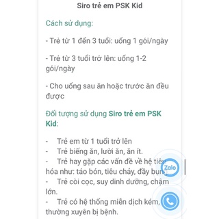 SIRO TRẺ EM PSK KID chính hãng