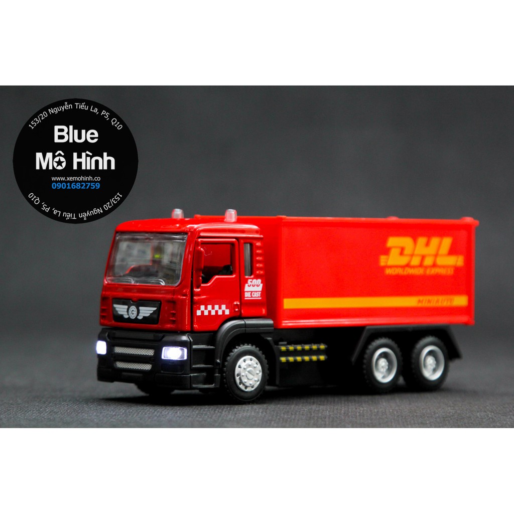 Blue mô hình | Xe mô hình container DHL truck chở hàng