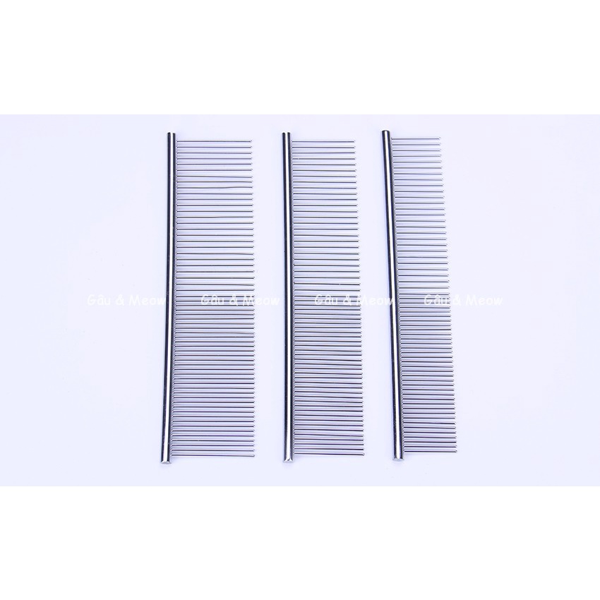 Lược thưa bằng inox chải lông chết lông rối vón cục làm mượt lông chó mèo