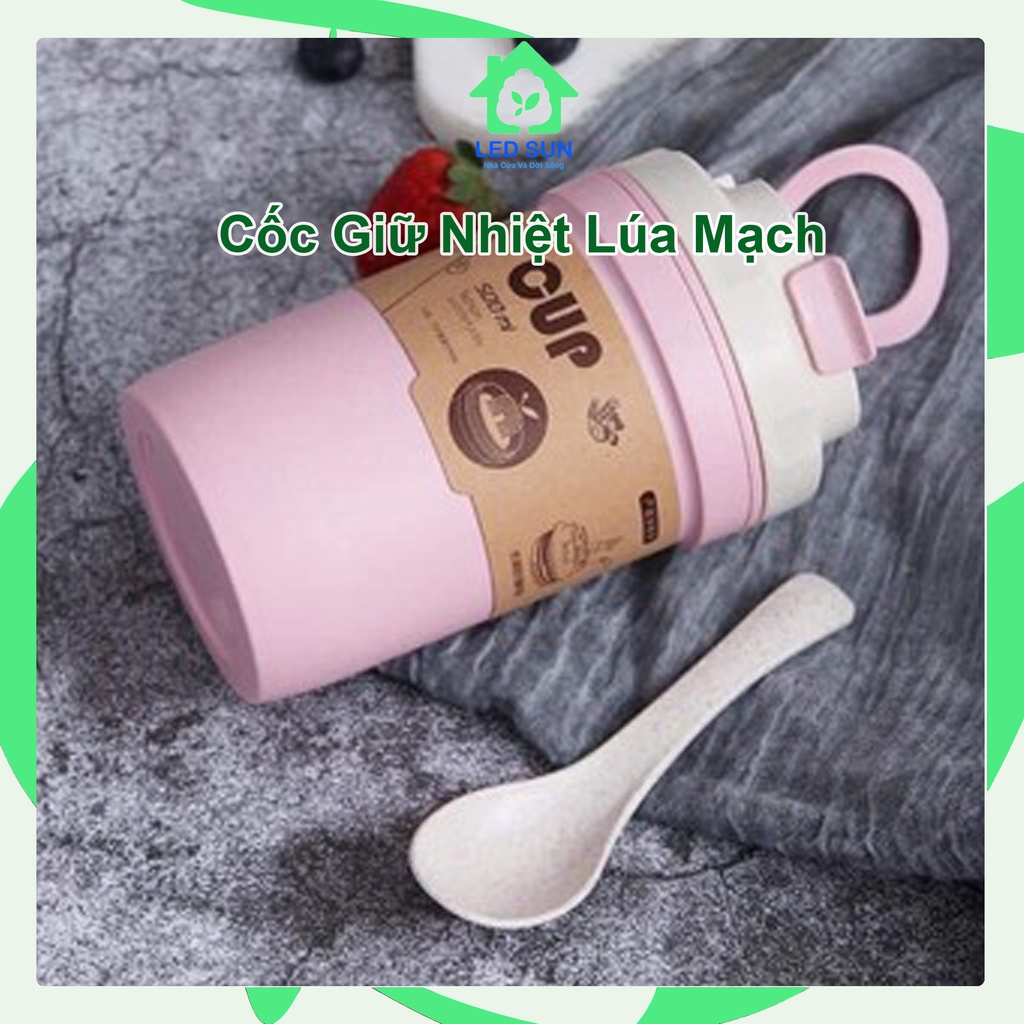 Bình Giữ Nhiệt CUP Chất Liệu Lúa Mạch An Toàn Sức Khỏe Dung Tích 300ml Ledsun