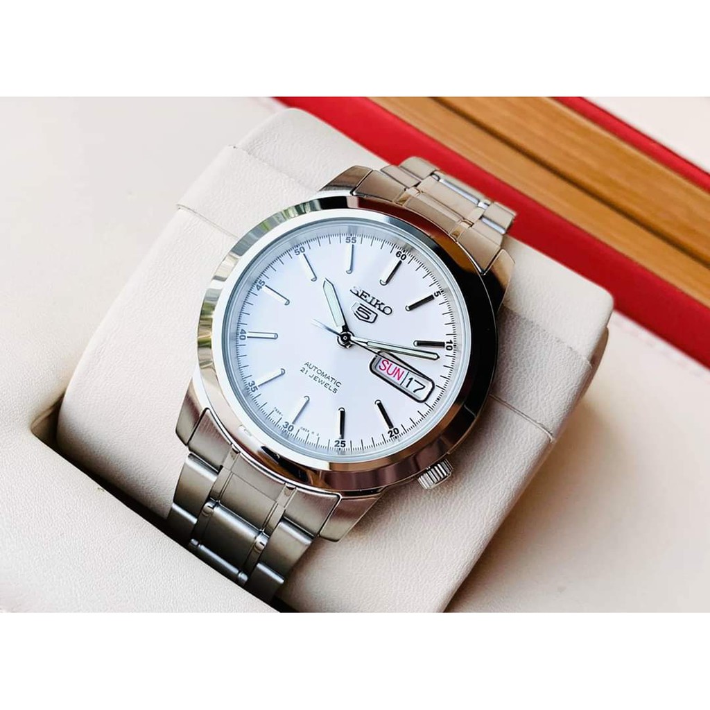 Đồng hồ nam Seiko 5 Automatic SNKE49K1 mặt trắng