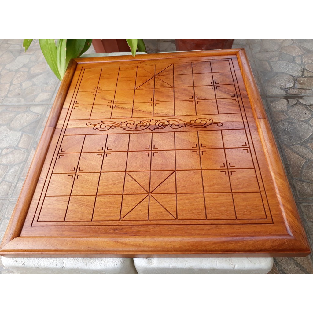 Bàn Cờ Tướng Gỗ Gõ Kích Thước Lớn 55x60 Cm