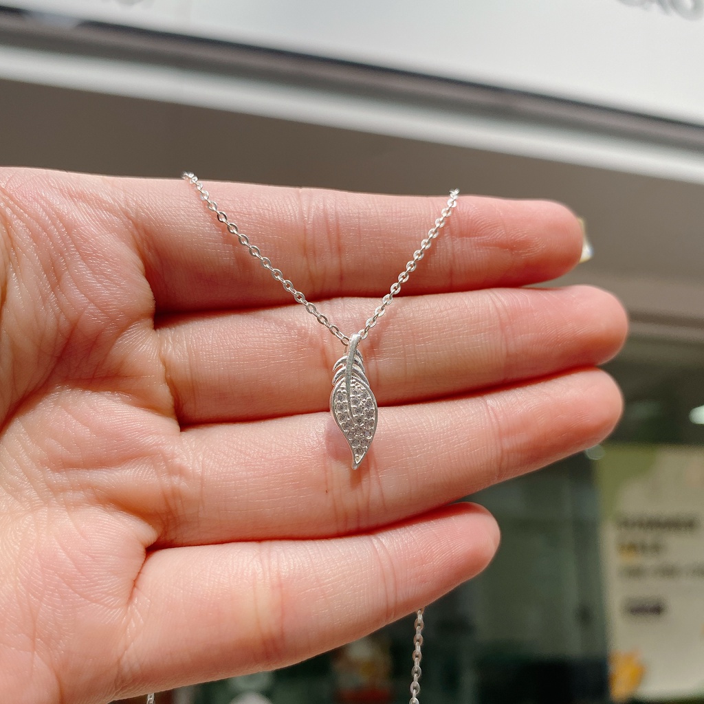 Dây Chuyền Bạc Ta Cao Cấp CaoBac Silver Thiết Kế Hình Lông Vũ Tinh Tế, Đơn Giản, Nhẹ Nhàng, Thanh Lịch Cho Bạn Gái