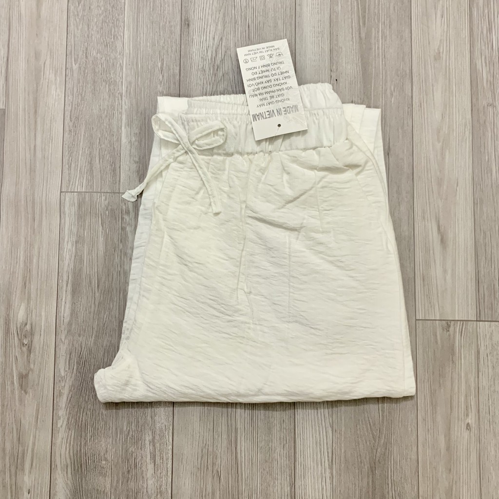Quần Baggy Nữ Cạp Chun Vải Đũi Siêu Mềm Mịn Mát, Màu Sắc Đẹp Lung Linh - Đủ size