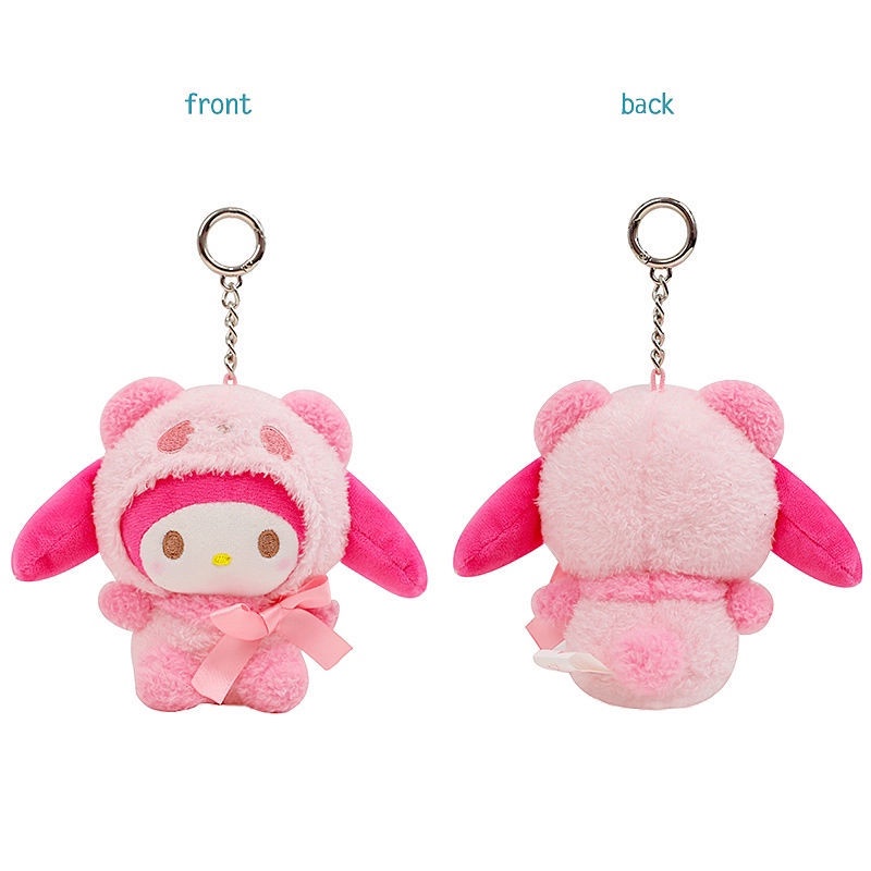 SANRIO Móc Khóa Thú Nhồi Bông Hình Nhân Vật Hoạt Hình Kuromi Cinnamoroll My Melody Panda