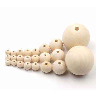 Hạt gỗ tròn nhiều kích thước, gỗ tự nhiên dùng trang trí, làm đồ handmade