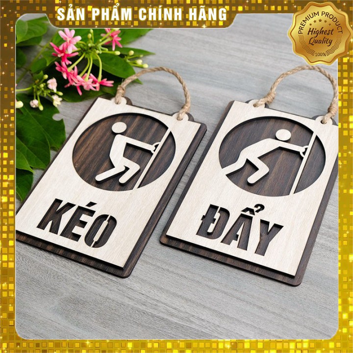 [ #1 Quà tặng tân gia , khai trương ] Bảng hướng dẫn Kéo đẩy treo cửa bằng gỗ cắt laser sử dụng trang trí shop, cửa hàng