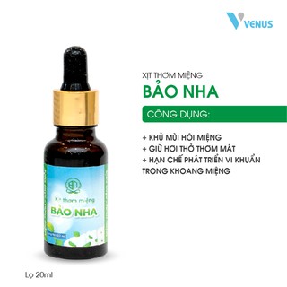 Thơm miệng Bảo Nha Chăm sóc răng miệng, vệ sinh miệng, ngăn ngừa viêm lợi, giảm vi khuẩn trong khoang miệng (lọ 20ml)