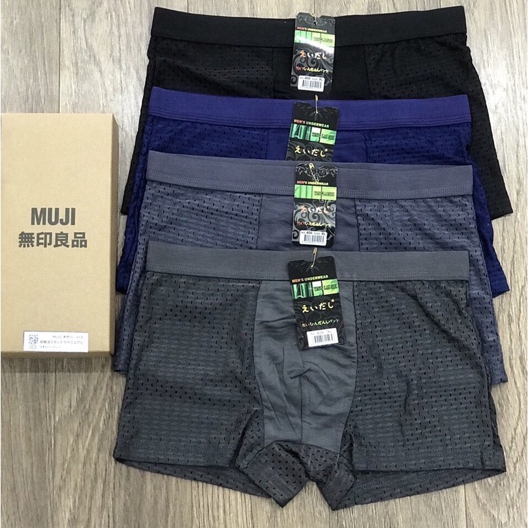 Combo 2 Quần Lót Nam Boxer Chất Liệu Thông Hơi Siêu Thoáng Mát Khử Mùi Quần Sịp Đùi Nam NO408