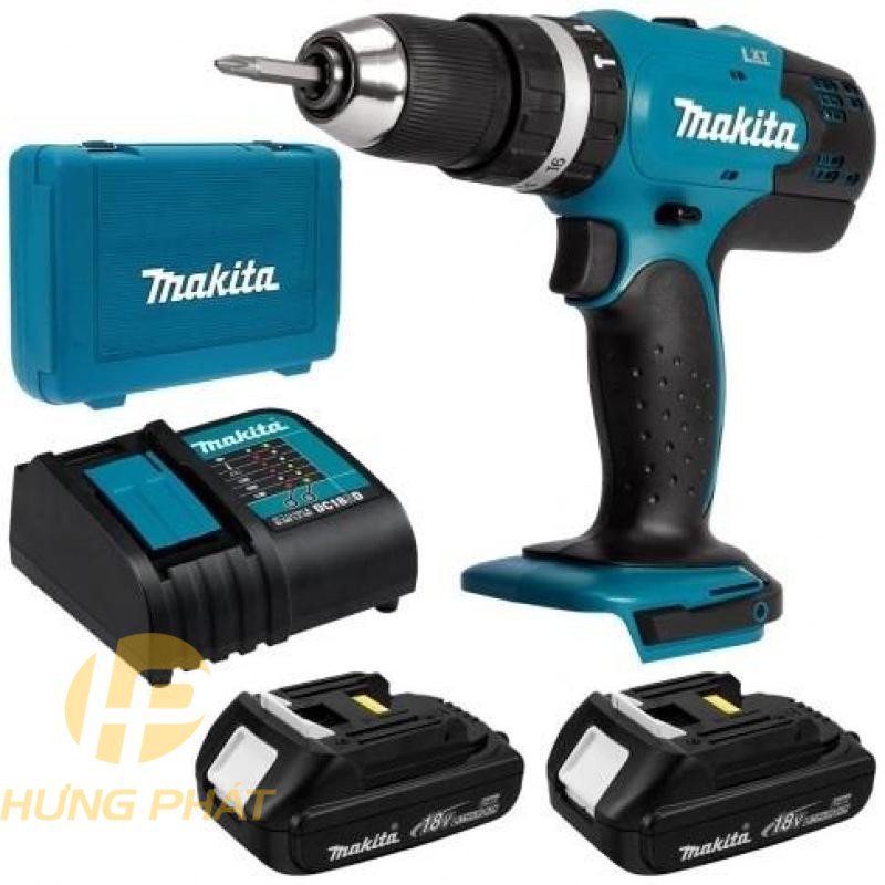 [Hàng chính hãng] Máy khoan búa, vặn vít dùng pin Makita DHP453SYE (Có kèm sạc + 2 pin 1.5Ah)