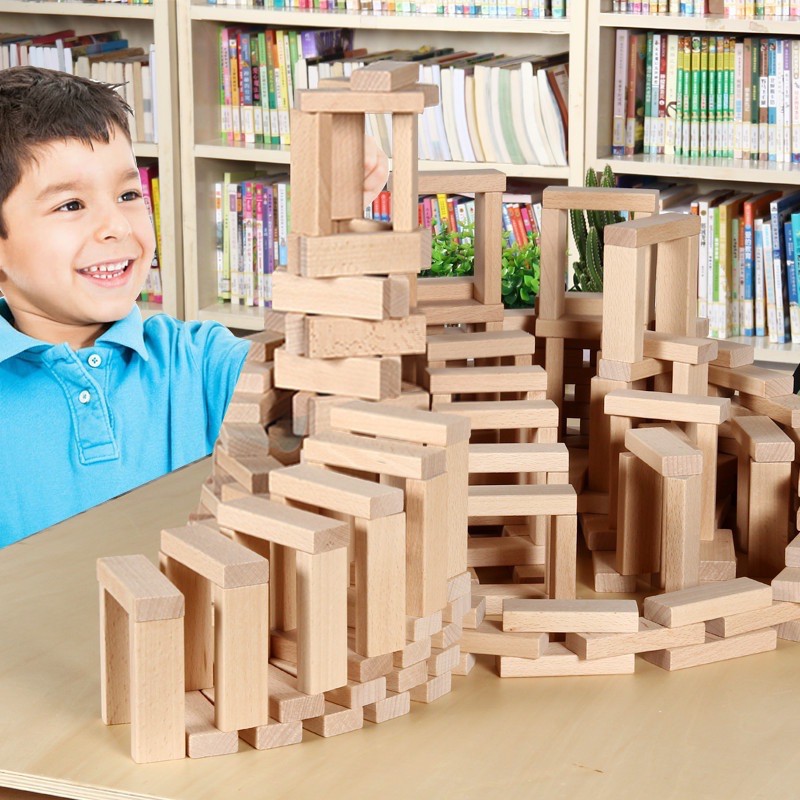 1kg thanh xếp hình -rút gỗ - thanh domino cho bé thoả sức sáng tạo
