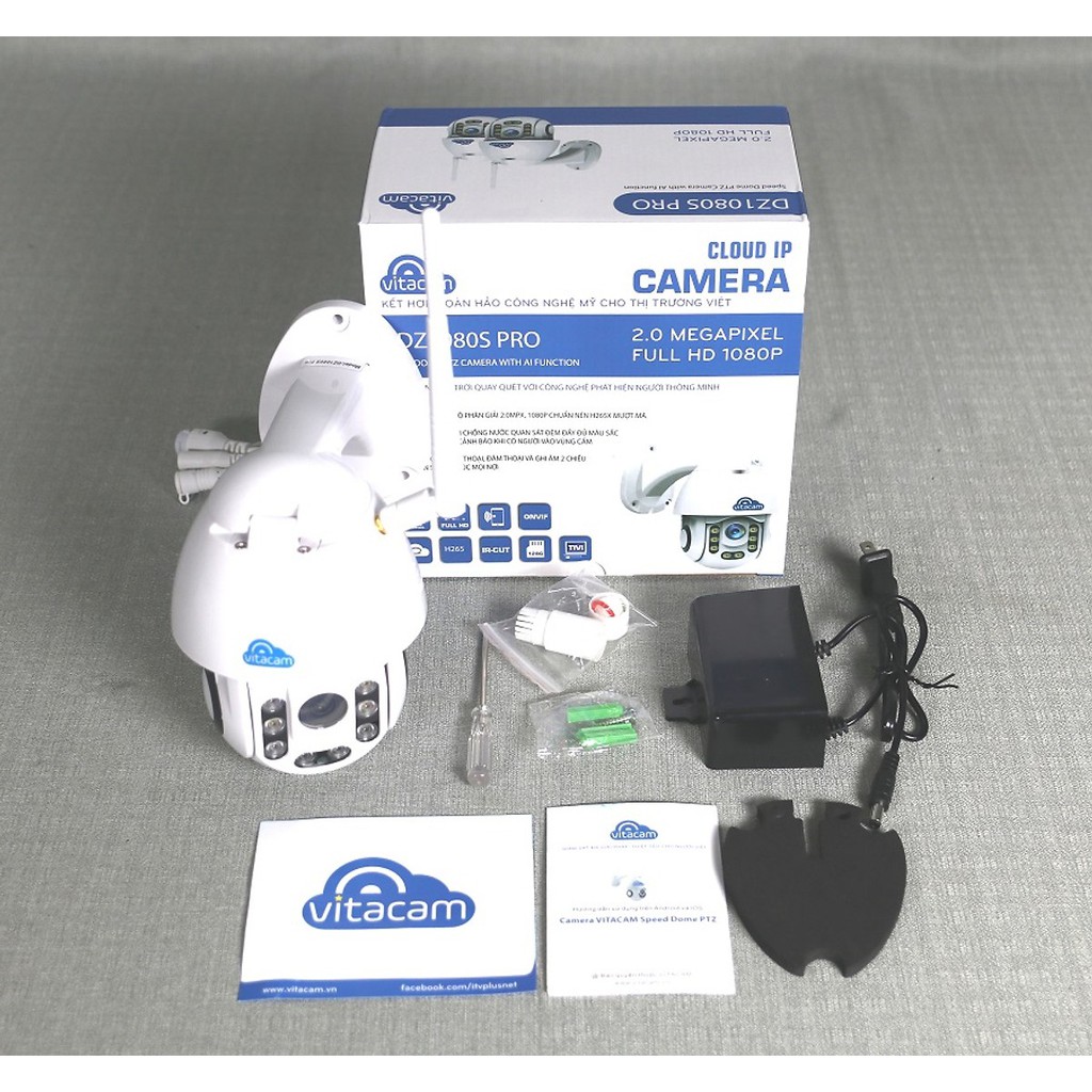 Camera ngoài trời vitacam dz1080 pro xoay 350 độ, đàm thoại 2 chiều, chống lóa,chống nước chuẩn ip 68 | BigBuy360 - bigbuy360.vn