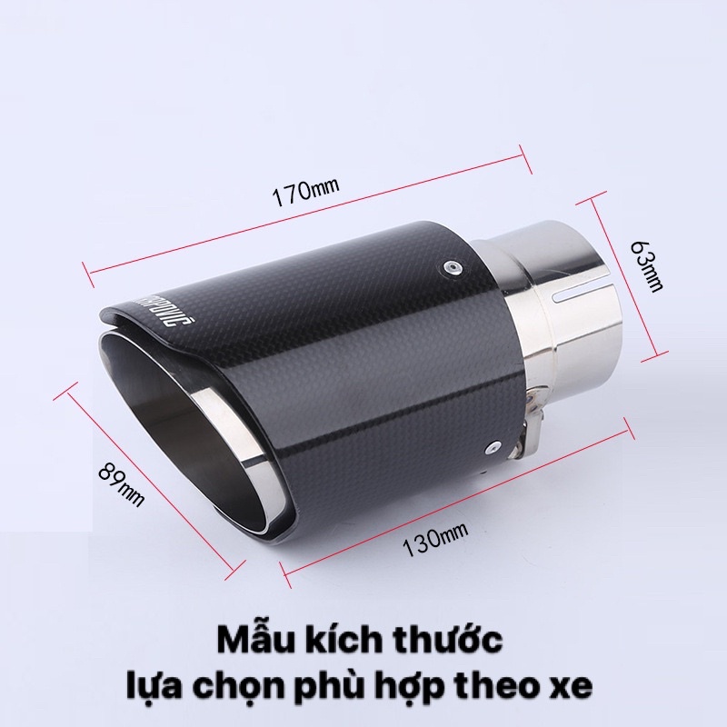 CHỤP PÔ AKRAPOVIC CACBON BÓNG