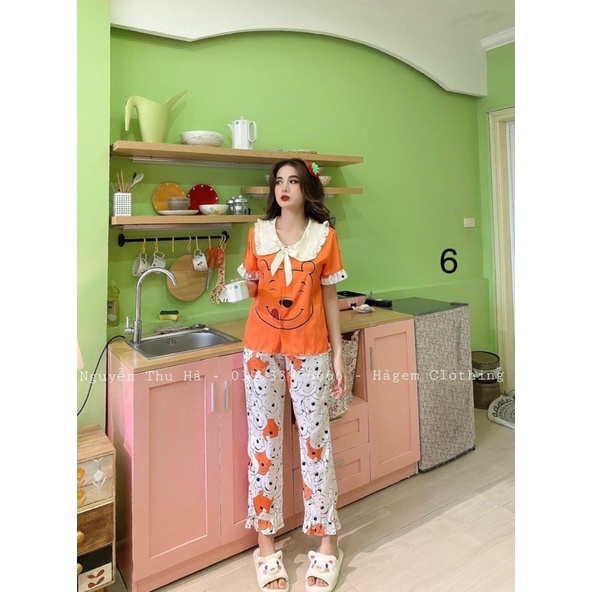 Pijama- Đồ bộ mặc nhà tay ngắn quần dài xinh xắn ạ🥰 | BigBuy360 - bigbuy360.vn