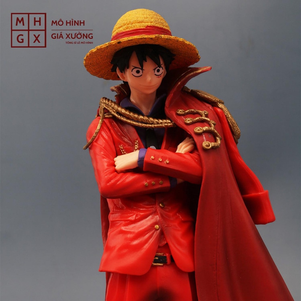 Mô hình One Piece luffy mũ rơm áo choàng đỏ bản kỉ niệm 20 năm cao 25cm , figure mô hình one piece , mô hình giá xưởng