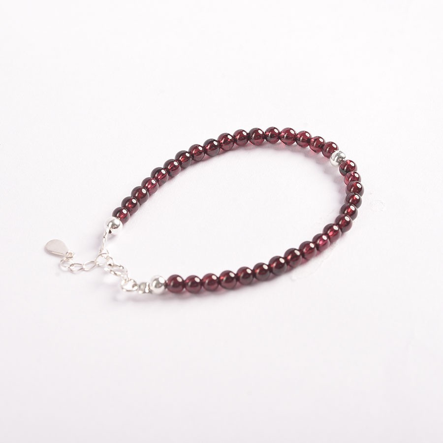 Vòng tay Bạc Mon Lilas Đính Đá Garnet Thời Trang V112109