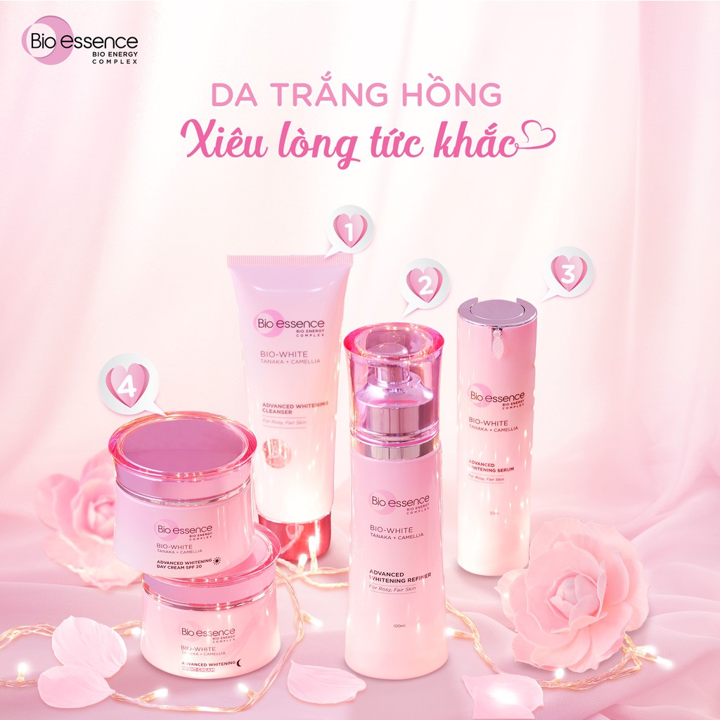 Combo dưỡng da sáng mịn Bio-Essence Bio-White Kem dưỡng ngày và đêm (50gr x2)